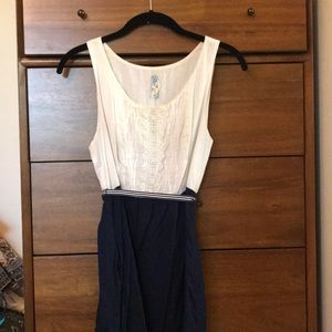 Navy and white dress